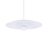 Lampa wisząca LUND 48 cm minimalistyczna – biały klosz talerz - skandynawska lampa do jadalni i salonu LED