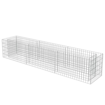vidaXL Podwyższona donica gabionowa, galwanizowana stal, 270x50x50 cm