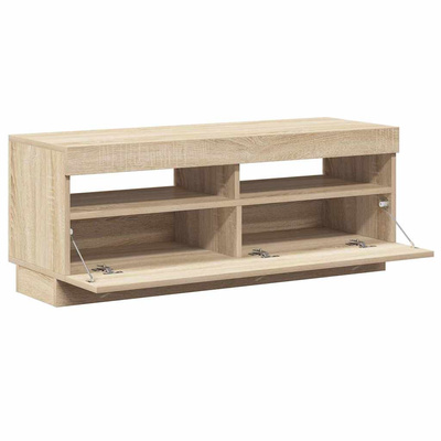 Szafka TV z oświetleniem LED, dąb sonoma, 100x35x40 cm