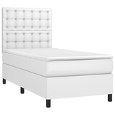 vidaXL Łóżko kontynentalne z materacem, białe, ekoskóra 80x200 cm wariant 4