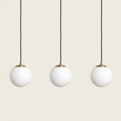 Lampa Wisząca szklana  mleczne kule Abruzzo Parma