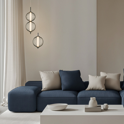 Lampa wisząca druciana PUMA z kulistym kloszem 20 cm – designerska lampa do salonu LED 3000K
