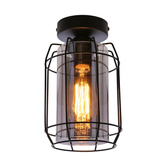 Jonera lampa sufitowa czarny 1X40 E27 klosz dymiony 31-08404