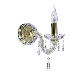 Kryształowy kinkiet ścienny MARIA TERESA 1x E14 złoty - elegancka lampa ścienna glamour