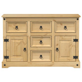 Komoda Corona, 112x40x75 cm, lite drewno sosnowe