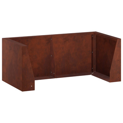 Mur oporowy 4 szt. 100 x 100 x 40 cm Stal kortenowska Rdzawy