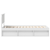 Ramka łóżka Z zagłówkiem Biały 75 x 190 cm Lite drewno sosnowe