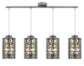 Lampa wisząca listwa chrom klosz szklany 3D 4x40W Nocturno Candellux 34-57723