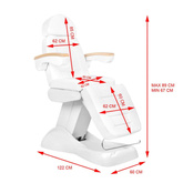 Fotel kosmetyczny elektr. Lux biały 100708