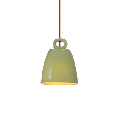 Lampa wisząca SEWILLA zielona - z ceramicznym kloszem - skandynawska lampa nad stół