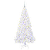 Sztuczna choinka z 300 diodami LED Biały 180 cm PVC i stal
