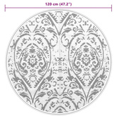 vidaXL Dywan na zewnątrz, pomarańczowo-biały, Ø120 cm, PP