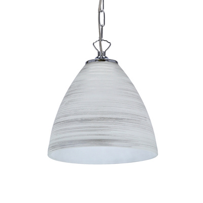 scordia lampa wisząca chromowa klosz biały+srebrny