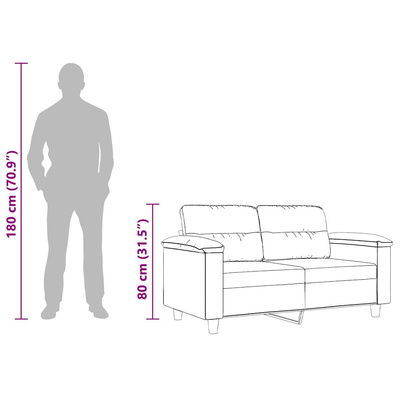 Sofa 2-osobowa, beżowy, 120 cm, obity mikrofibrą