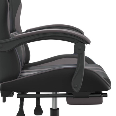 vidaXL Obrotowy fotel gamingowy z podnóżkiem, czarno-szary model standard