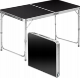 Stół Turystyczny Kempingowy Składany Regulowany Aluminiowy Czarny 120x60cm