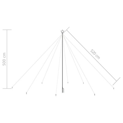 vidaXL Choinka z lampek, wewn./zewn., 800 niebieskich diod LED, 5 m