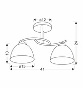 Gracja Lampa Sufitowa Czarny Perłowy 2X40 E27 Klosz Biały