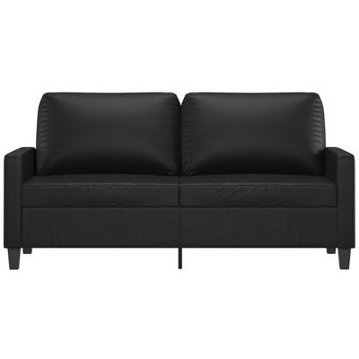 2-osobowa sofa, czarna, 140 cm, sztuczna skóra