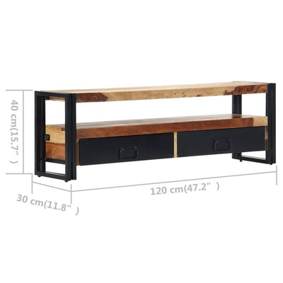 vidaXL Szafka pod TV, 120 x 30 x 40 cm, lite drewno sheesham