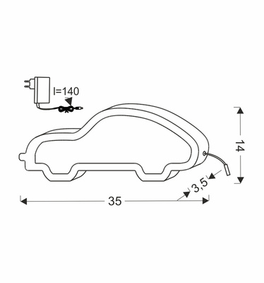 car lampa stołowa dla dziecka led iq kids różowy