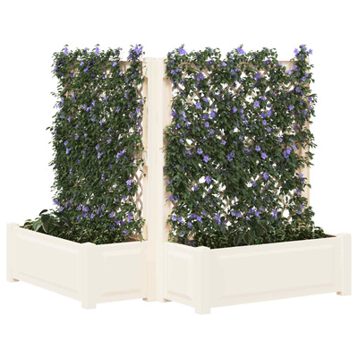 Duża doniczka z trelą 2 pcs Biały 143 x 143 x 133,5 cm PP