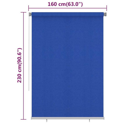 vidaXL Roleta zewnętrzna, 160x230 cm, niebieska, HDPE