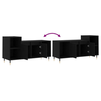 vidaXL Szafka pod TV, czarna, 100x35x55 cm, materiał drewnopochodny
