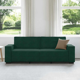 Sofa 3-osobowa, ciemnozielony, 220x78x84 cm, obita aksamitem