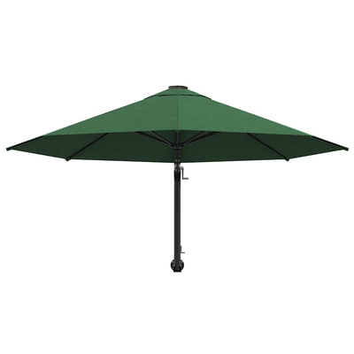Parasol ścienny na metalowym słupku, 300 cm, zielony