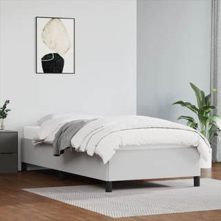 vidaXL Rama łóżka, biała, 90x200 cm, sztuczna skóra