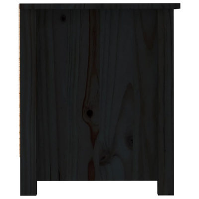 Szafka na buty, czarna, 110x38x45,5 cm, lite drewno sosnowe