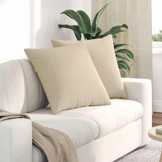 Poduszki na sofę 2 pcs Kremowy 80 x 80 cm tkanina
