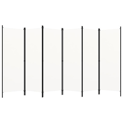 Parawan 6-panelowy, biały, 300 x 180 cm