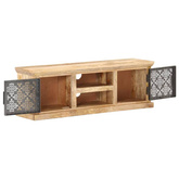 vidaXL Szafka pod TV ze stalowymi drzwiami, 120x30x40 cm, drewno mango