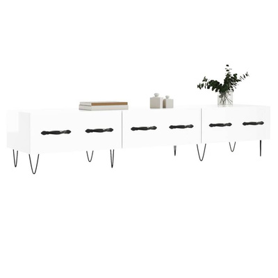 vidaXL Szafka pod TV, wysoki połysk, biała, 150x36x30 cm