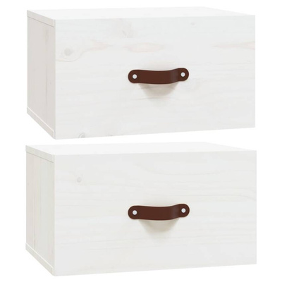 vidaXL Szafki nocne, wiszące, 2 szt., 40x29,5x22 cm, biały