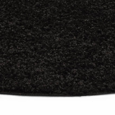 vidaXL Dywan shaggy, 160 cm, czarny