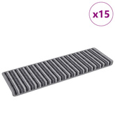 Samoprzylepne maty na schody Paski 15 pcs Szary 65 x 21 x 4 cm