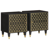 Szafki nocne, 2 szt., 40x33x46 cm, lite drewno mango