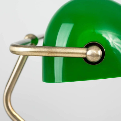 Lampka Biurkowa Bankierka Zielona Szklana Abruzzo Banca E27