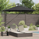 Parasol plażowy 294 x 294 x 248 cm Poliester i aluminium Czarny