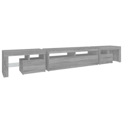 vidaXL Szafka pod TV z oświetleniem LED szary dąb sonoma 260x36,5x40cm