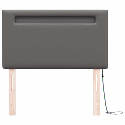 Wezgłowie LED Szary 100 cm Skóra ekologiczna