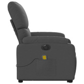 vidaXL Podnoszony fotel masujący, elektryczny, rozkładany, ciemnoszary
