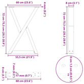 Nogi do stołu jadalnego 2 szt. Białe 60x(72-73,3) cm Stal