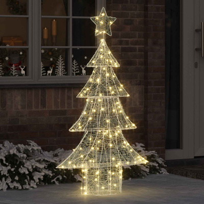 Choinka z 160 diodami LED Ciepła biel 150 cm Akryl