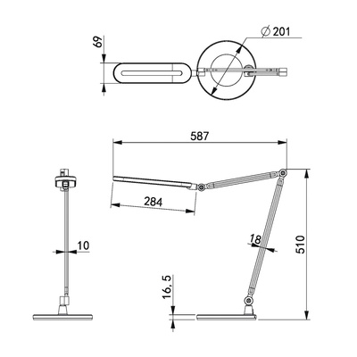 Lampka biurkowa K-BL1221 CZARNY z serii ALETTE