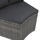 5-częściowa sofa do ogrodu, z poduszkami, polirattan, szara