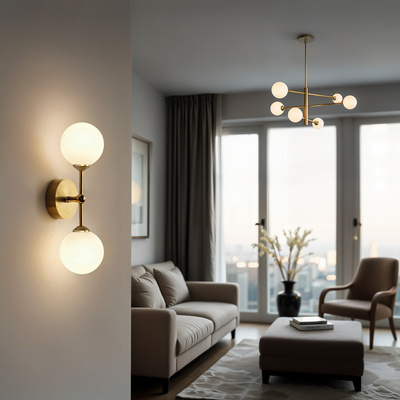 Lampa Dekoracyjna Belluno AM201 6xG9 Złote klosze